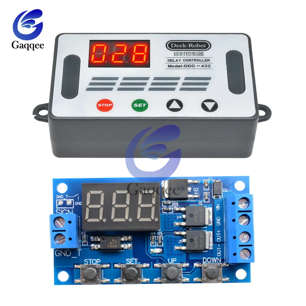 Relay with Case DC 12 V-24 V двойной МОП-светодиодный цифровой реле задержки времени Управление; время задержки выключатель Управление модуль светодиодный цифровой дисплей-таймер - Габаритные размеры: Relay with Case