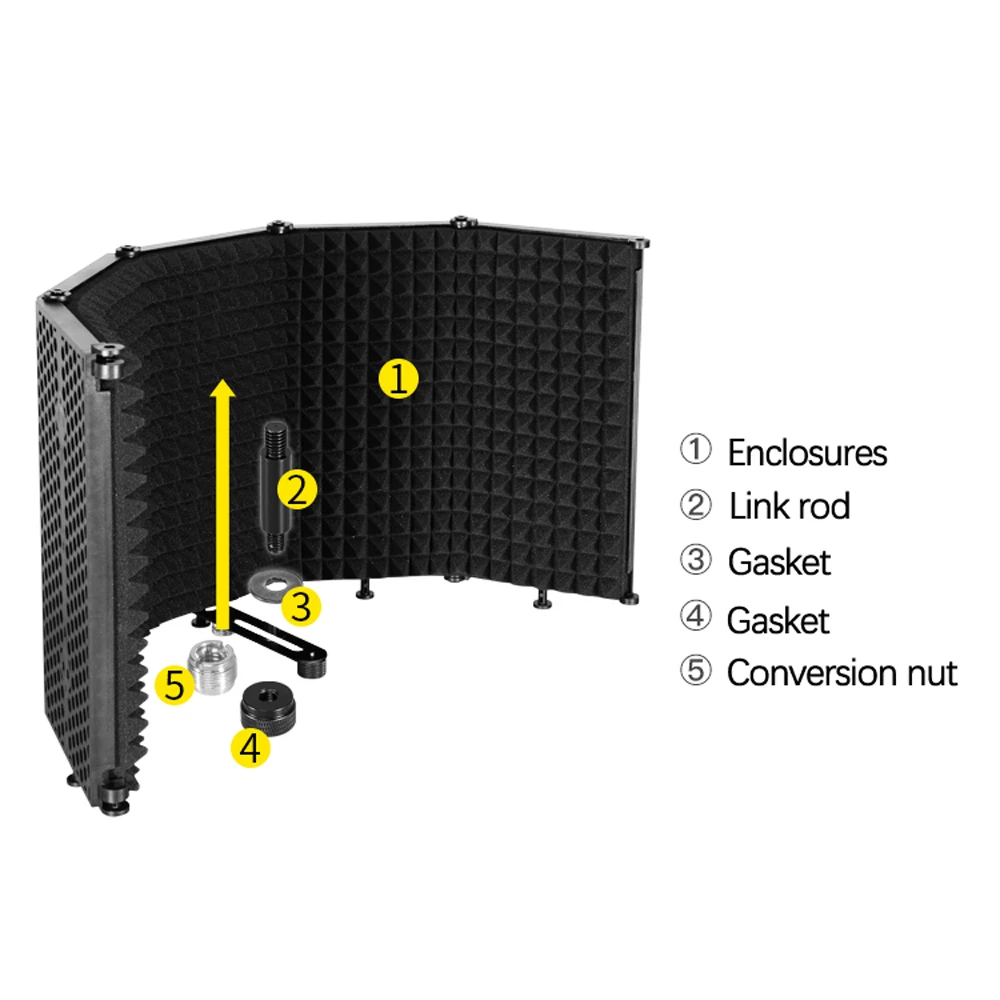 Складная Звукопоглощающая Панель для микрофона портативная Звукоизоляционная
