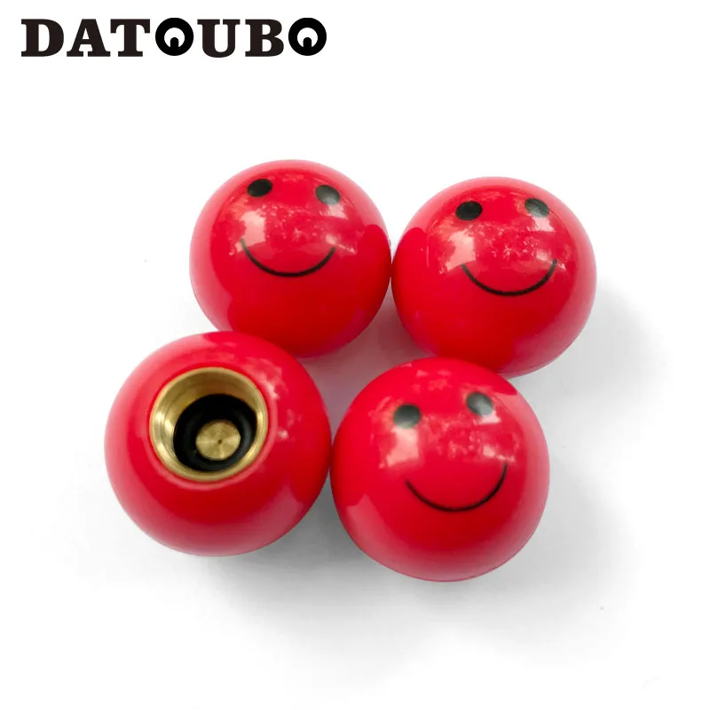 16 pcs Red Color DATOUBO 16 шт. Высокое качество автомобильных шин Клапан стебли крышки, Розовый Синий Красный Улыбка лицо Универсальный Шредер шины клапан Крышка Воздушный пылезащитный колпачок - Цвет: 16 pcs Red Color