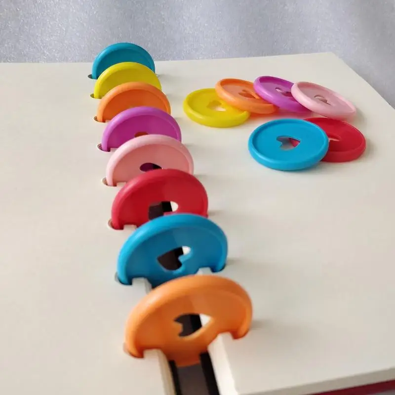

6pcs Plastic Loose Leaf Book Binding Rings 360 Degree Clips Ring Disc For Notebook Foldable Scrapbook Binding Buckle