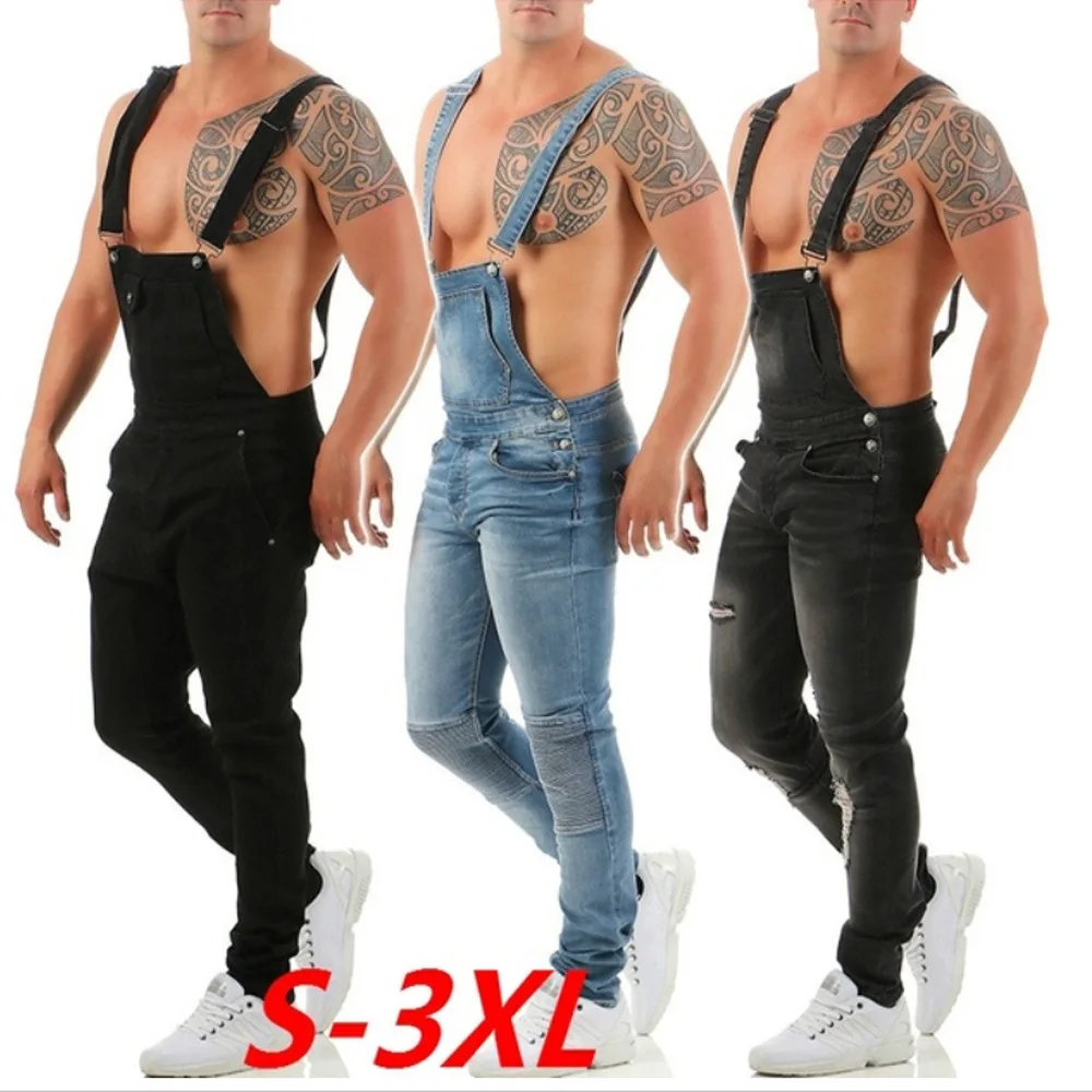 

the condole belt of Europe and the United States men s denim trousers torn jeans trousers fashion overalls