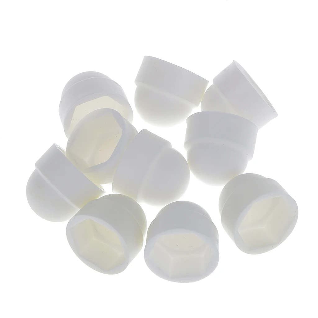 

10pcs/lot White Dome Hex Bolt Nut Protective Caps Covers M10 17x19.5mm