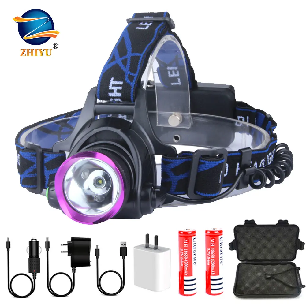 Налобный фонарь ZHIYU T6 LED 18650 мощный 3 режима светодиодный стробоскоп