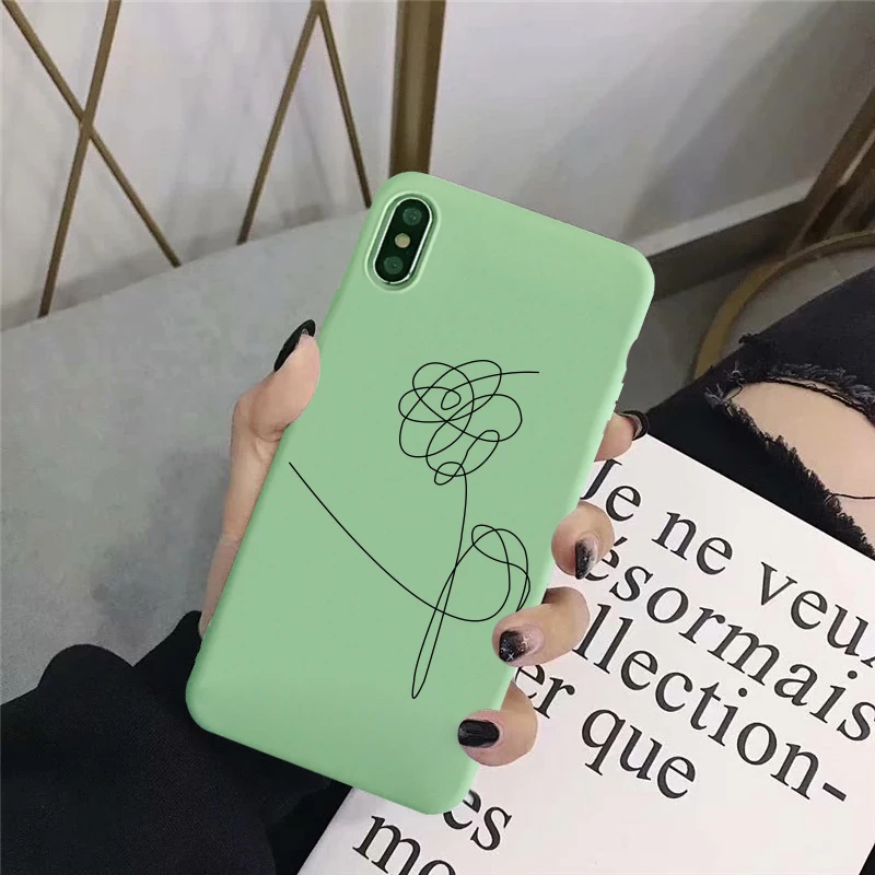 Love yourself цветочный чехол для телефона iPhone 7 11 Pro XS MAX XR X 6 6s 8 Plus абстрактный