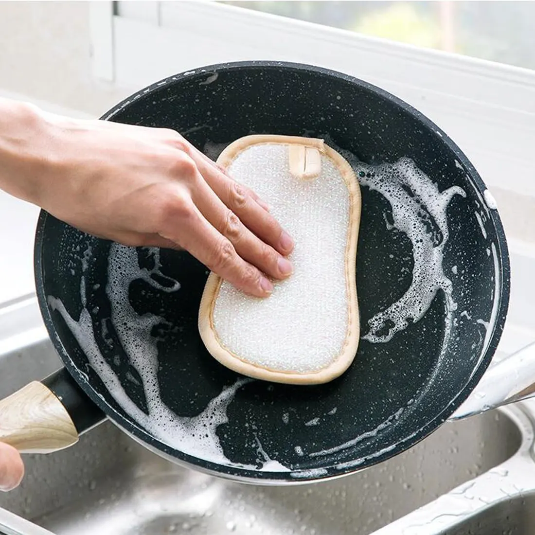 

Kitchen cleaning cloth Degreasing wipes dishwashing brush Double-sided antibacterial bamboo fiber sponge dish cleaning supplies