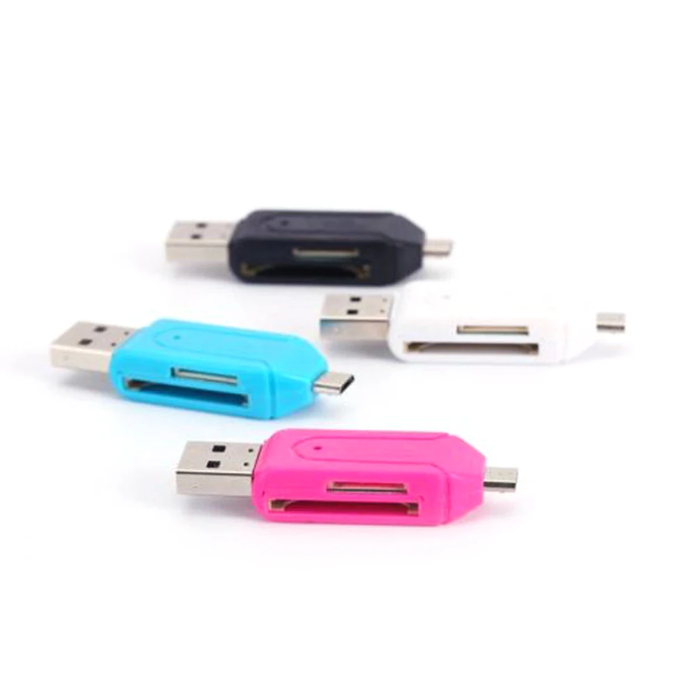 

2in1 USB OTG Card Reader Universal mini USB OTG TF Card Reader Phone Extension Headers mini USB OTG Adapter for Android