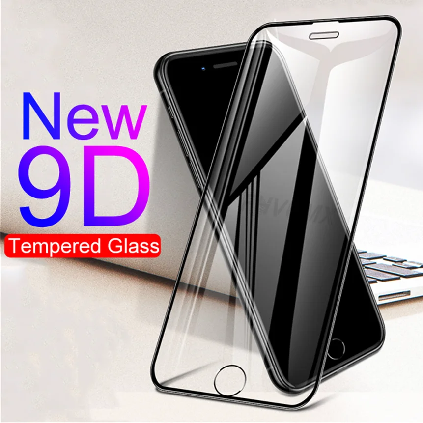 9D изогнутое защитное закаленное стекло на iPhone 6 6s 7 8 Plus X стеклянная Защитная пленка для экрана с мягким краем для iPhone XR XS MAX
