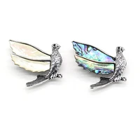 new dove shape brooch natural alloy abalone mother of pearl shell pins for couples men women jewelry accessories gift wholesale