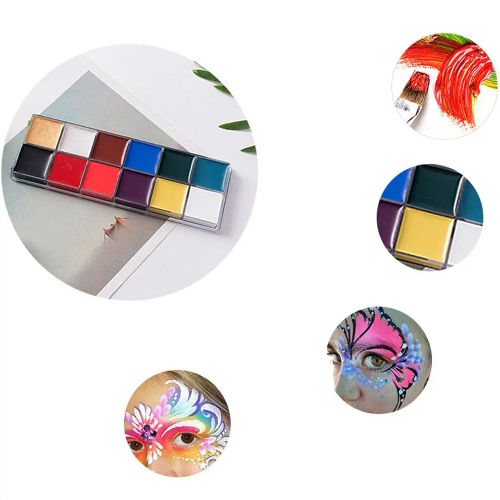 12 цветов татуировки цветной пигмент для лица краска тела масляная рисования