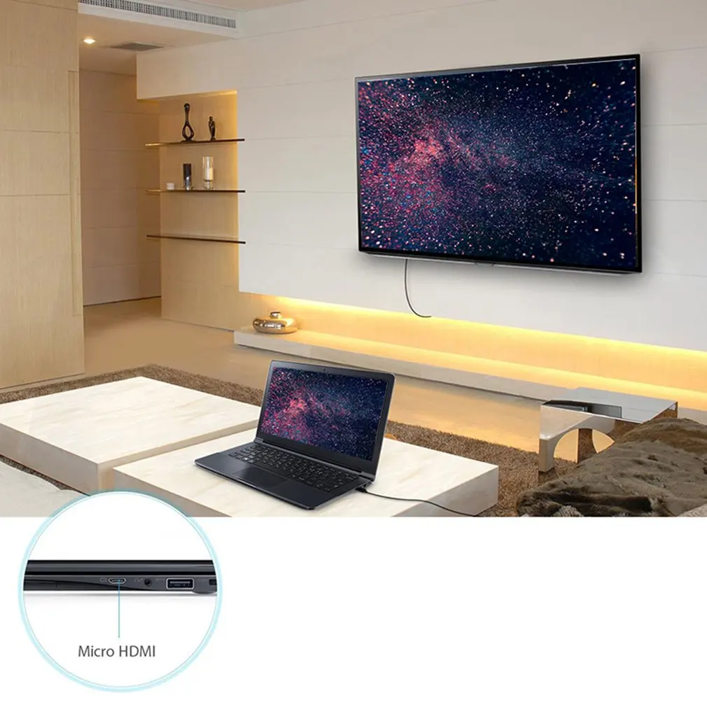 1m 1080P Micro HDMI совместимый с адаптер кабель для телефона планшета камеры