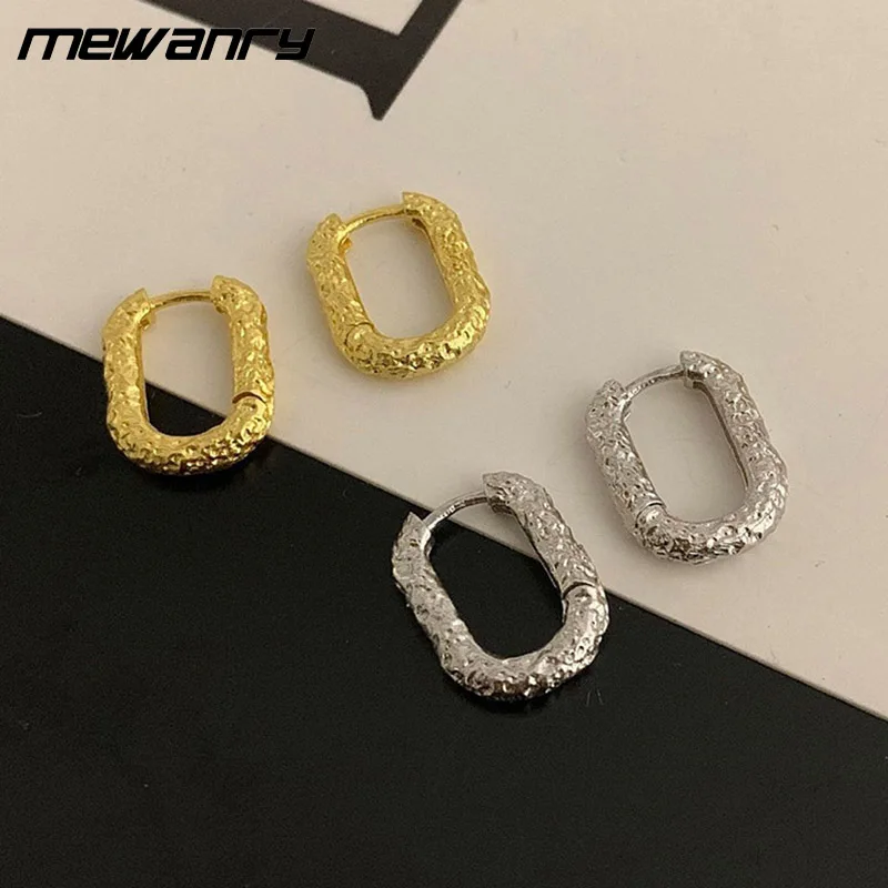 

Mewanry Minimalist 925 Sterling Silver Earrings for Women INS Fashion Vintage Gold Plated Bride Jewelry Gifts Prevent Allergy