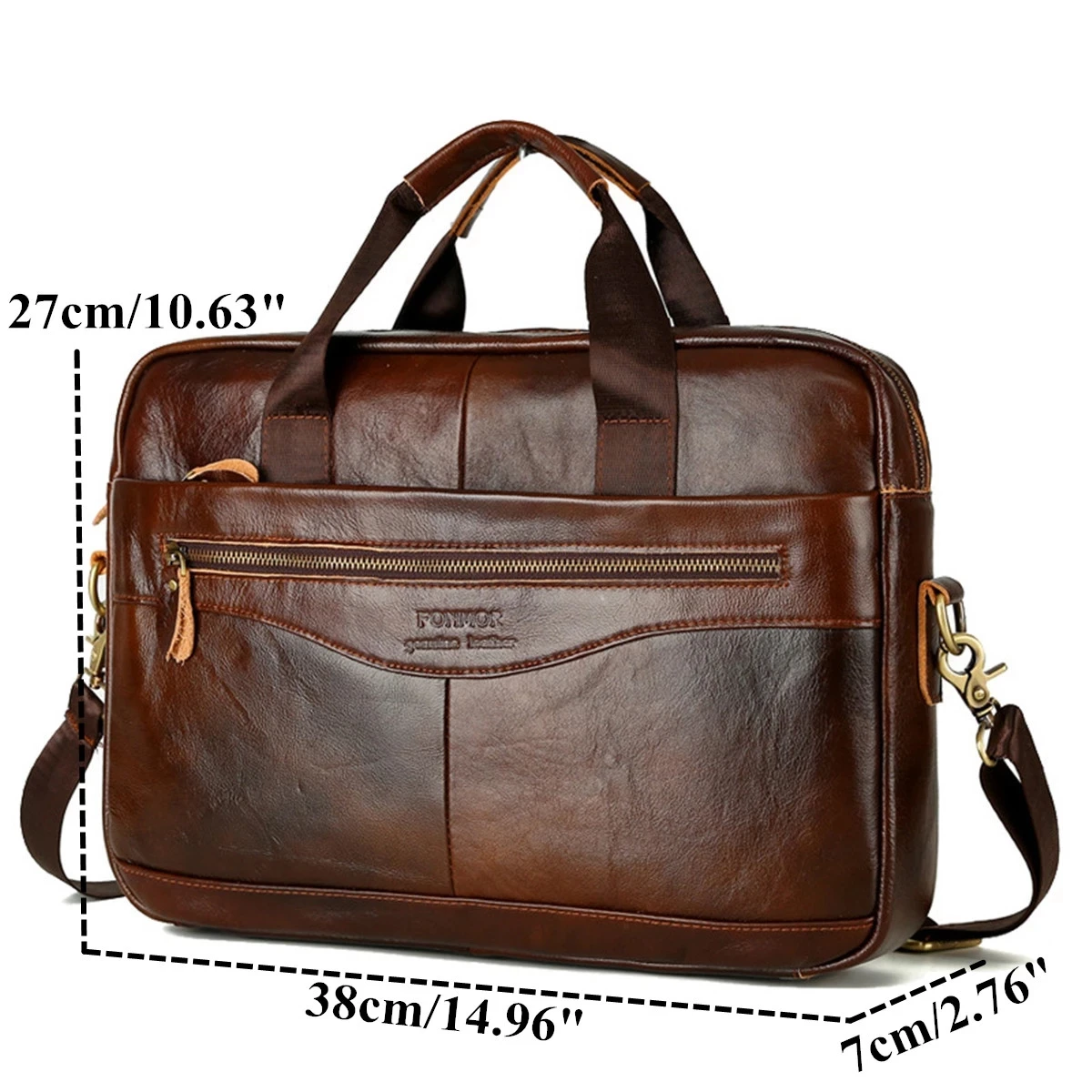 Fashion Men's Luxury Briefcase Mens Cowhide Leather Genuine/Really Leather Handbags Crossbody Bags Business Messenger Laptop Bag