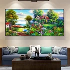 Алмазная живопись с изображением пейзажа, сада, дома, новинка 2021, переводки в виде роз, вышивка крестиком, украшение комнаты, Новогодний подарок