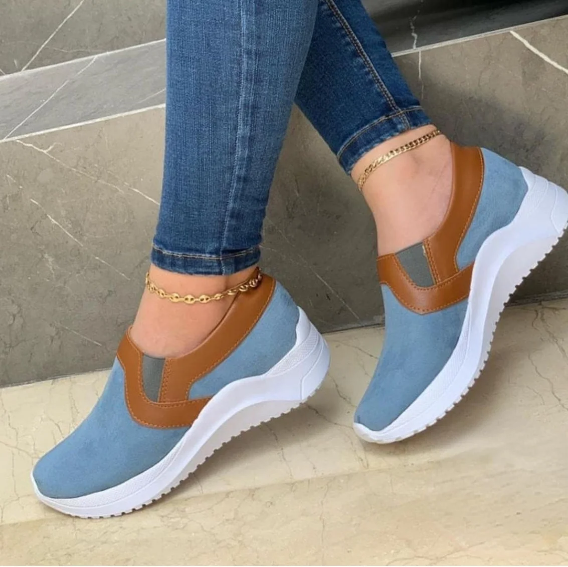 

Women Vulcanized Shoes High Quality Women Sneakers Flats Shoes Women Loafers Plus Size 35~43 Flat Shoes Outdoor Walking Shoes