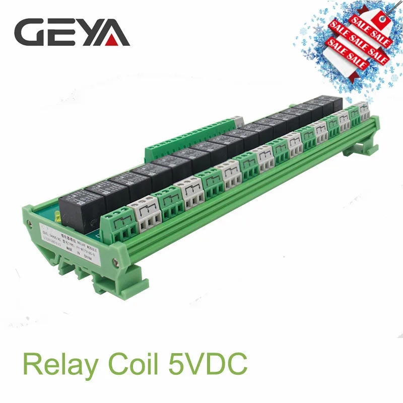 GEYA 16 групп 1SPDT 1NC1NO релейный модуль для AC DC 5 в 12 В 24 В PLC реле
