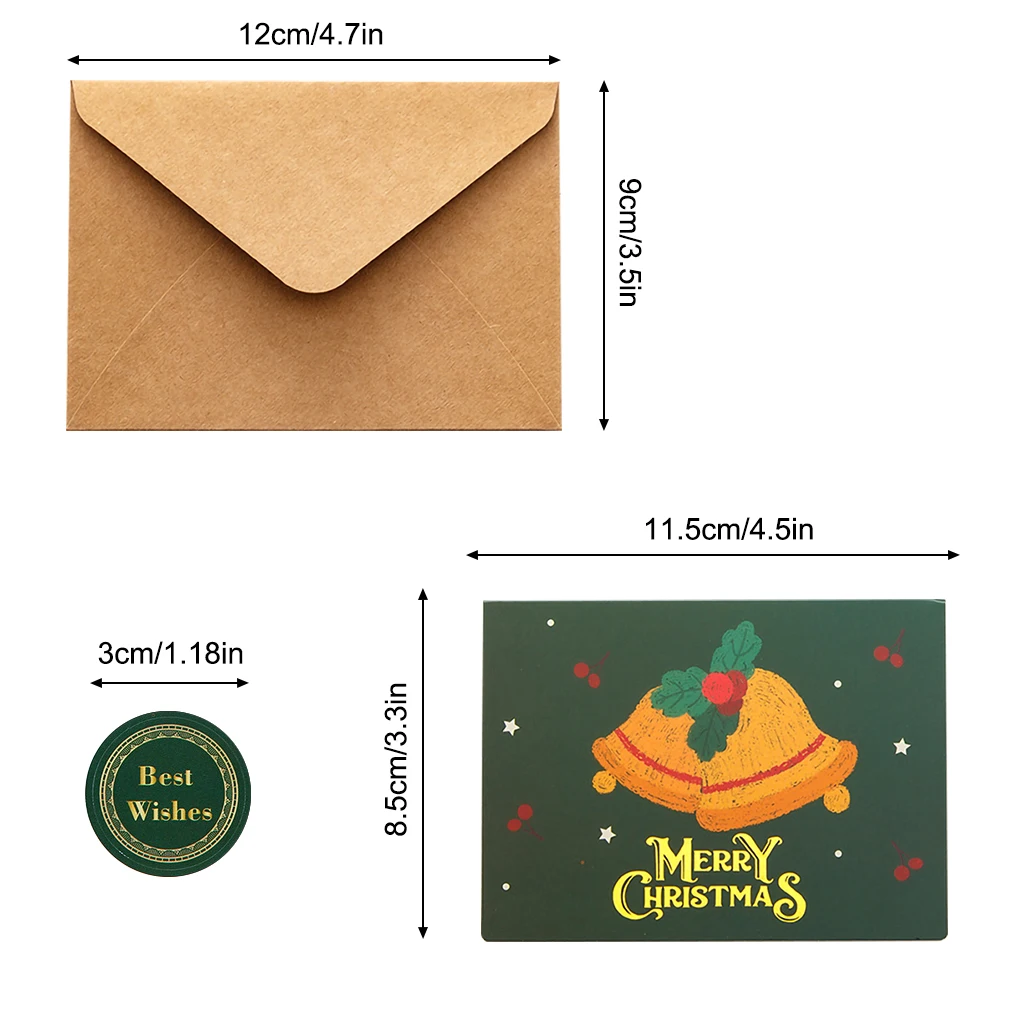 10 штук Рождественские поздравительные Мультяшные печатные бумажные открытки