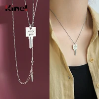 kinel key necklace ladies vintage pendant 925 sterling silver necklace korea punk hiphoprock women fine jewelry
