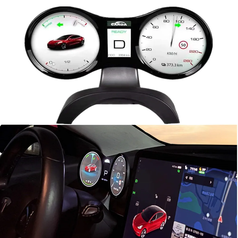 Car LCD Instrument Cluster Retrofit Multimedia Digital Dashboard for Tesla Model 3 / Model Y Head-up Display Panel Gauges