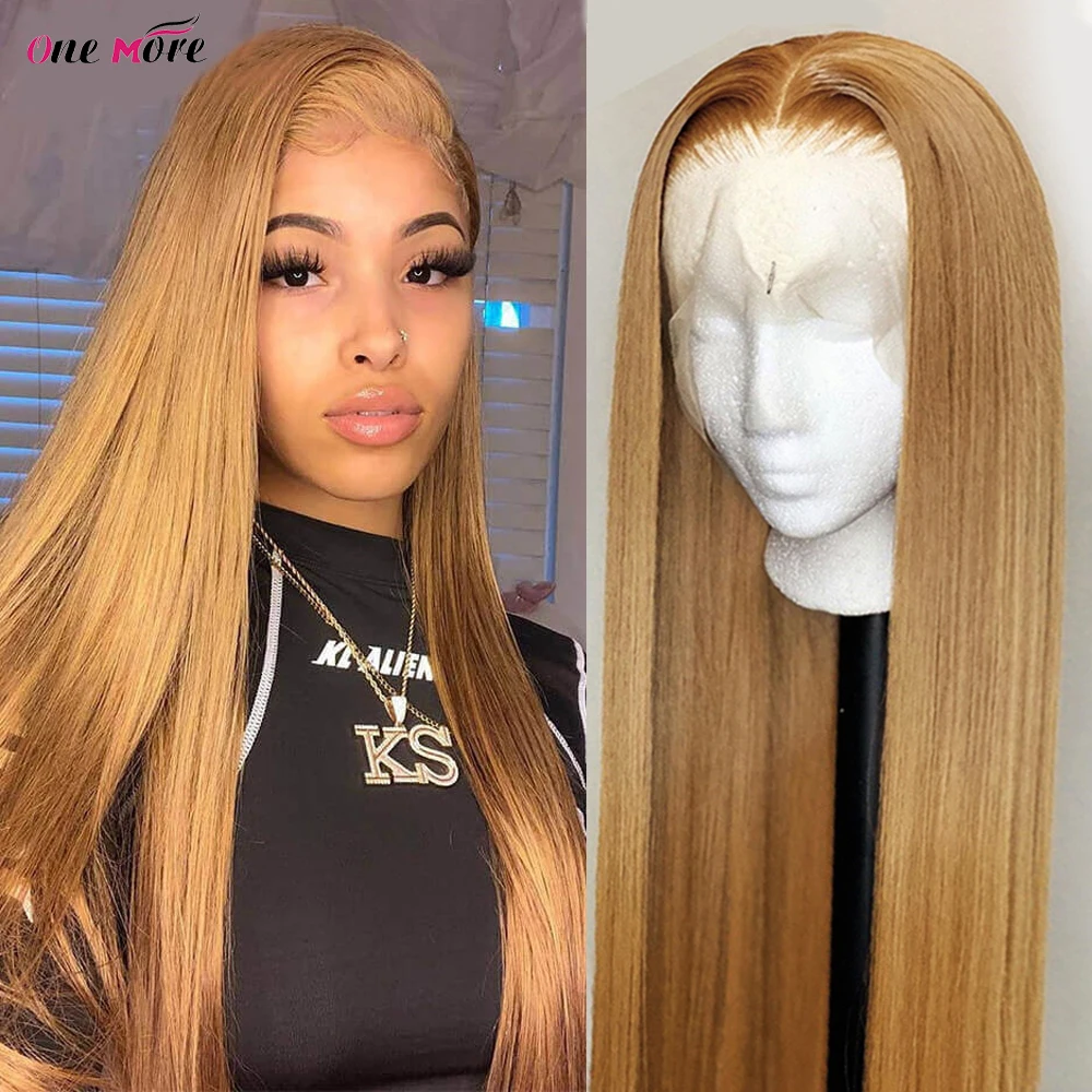 #27 Honey Blonde Straight Lace Front Wig 13x4 Colored Lace Front Human Hair Wigs For Women Transparent Lace Wigs 4x4 Closure Wig