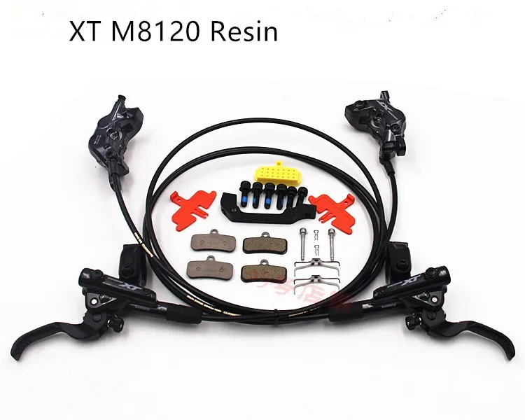 Resin pads DEORE XT M8120 тормоза 4 гидравлический диск поршня тормозные ICE-TECH или смолы тормозные колодки Передние Задние 900 мм/1600 мм MTB DH FR - Цвет: Resin pads