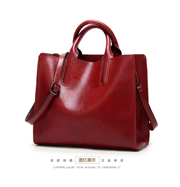 Genuine leather Women handbags New handbags Cross-border goods Simple handbag Ms. Briefcase Shoulder Messenger