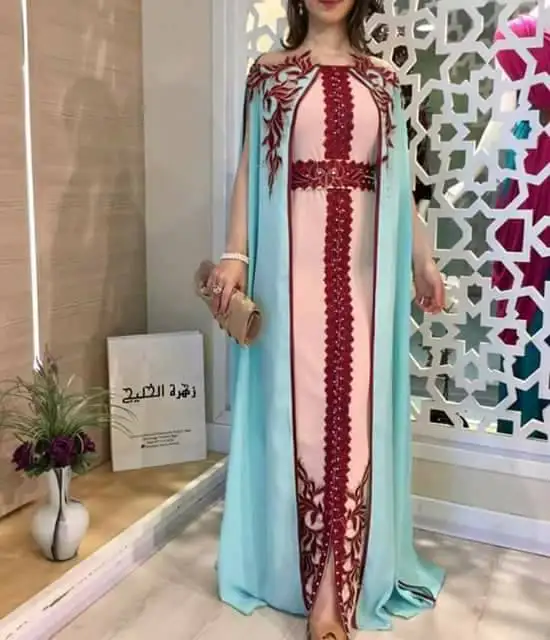 

Purple Muslim Evening Dress Chiffon Moroccan Kaftan Contrast color jacket Saudi Arabic Special Occasion Party Dress Custom