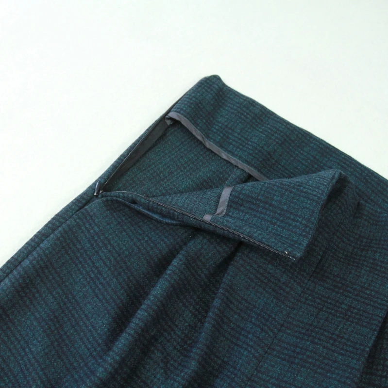 New Women Clothes Large Size Women's Green Slim Long Section Suit High Waist Wide Leg Pants Thick Three-piece |