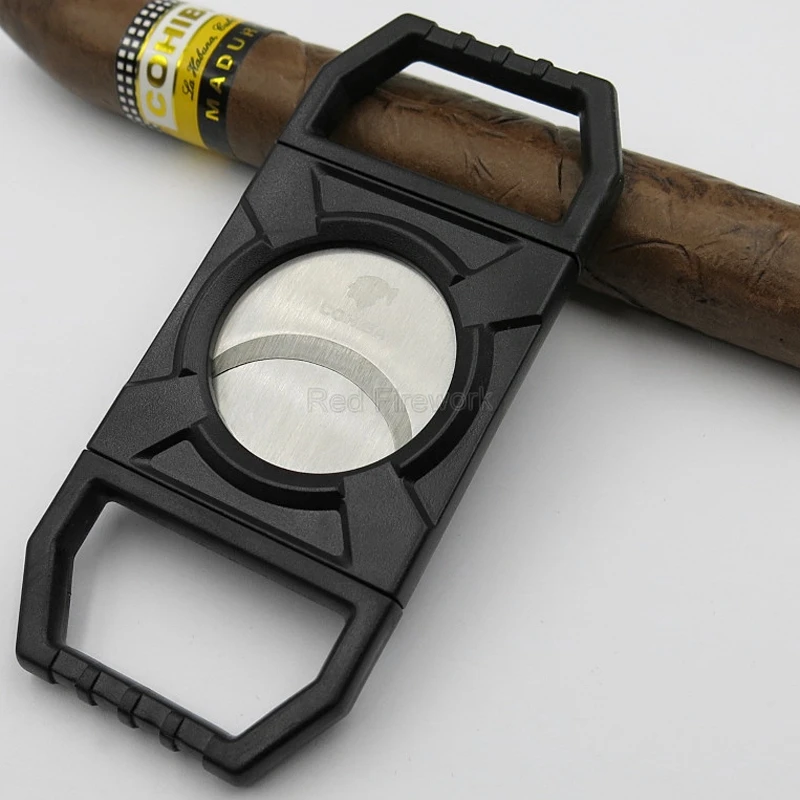 COHIBA большое кольцо датчик сигары резак из нержавеющей стали сигары Гладкие двойные металлические острые лезвия табака резка карманный портативный