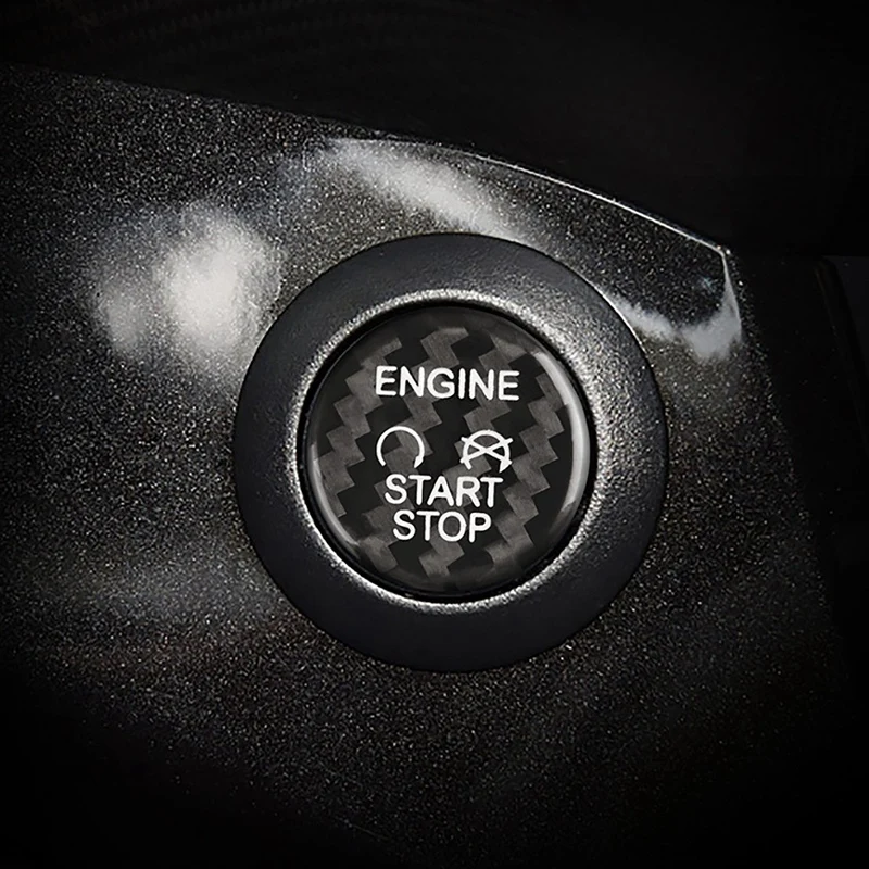 

Наклейка из углеродного волокна для Ford Focus Kuga, кнопка запуска автомобильного двигателя, крышка переключателя устройства зажигания, внутрен...