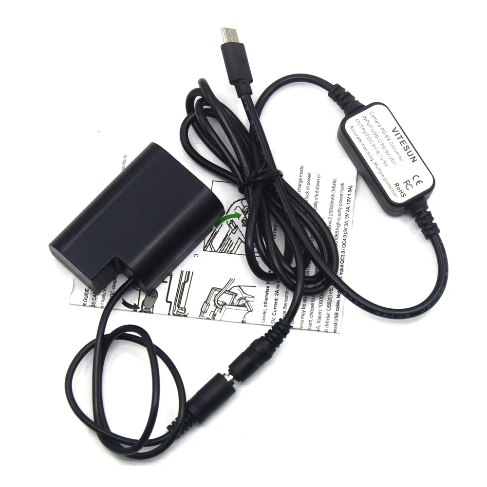 USB TYPE-C Power Bank PD кабель + DMW-BLF19 полностью декодированный DC муфта DMW-DCC12 для Lumix DMC-GH5 GH5s