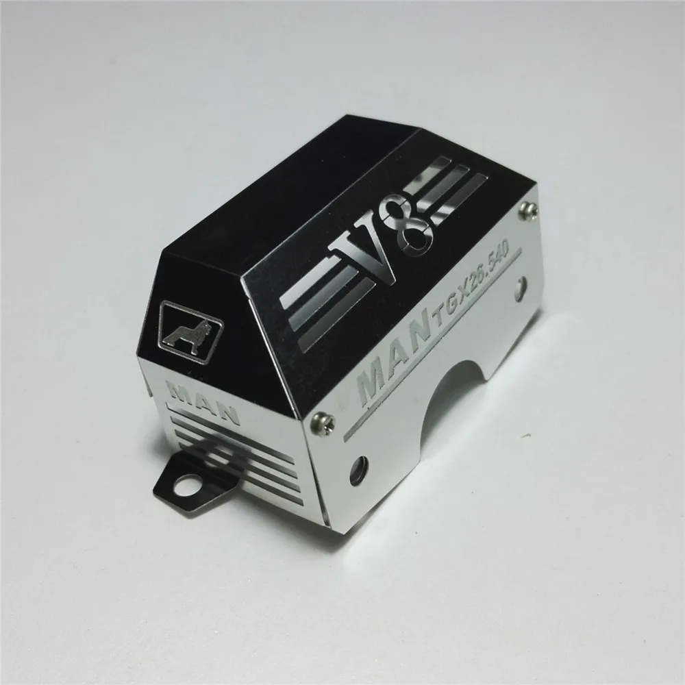 V8 крышка коробки передач волновая коробка из нержавеющей стали для 1/14 Тамия