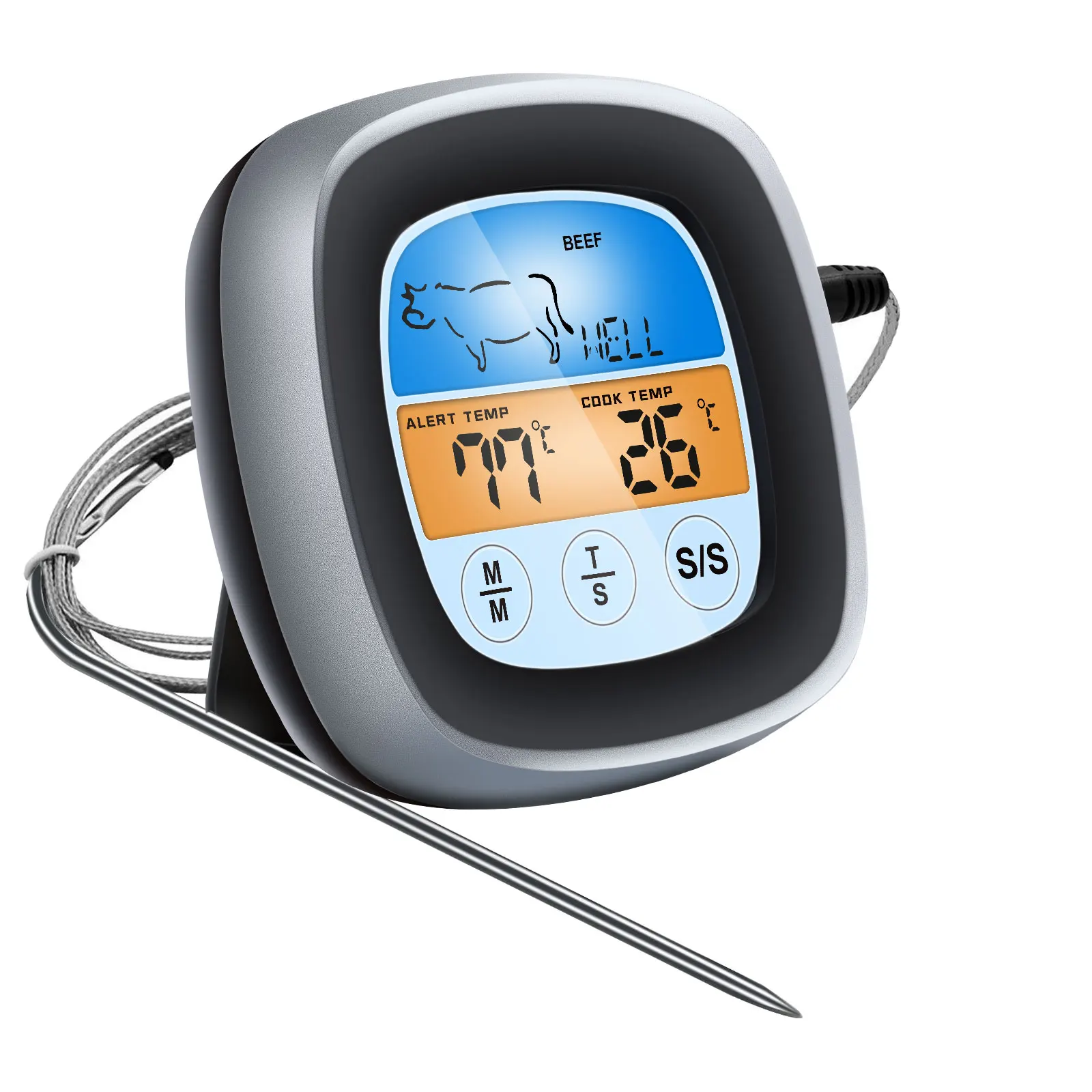 

New Temperature Meter BBQ Digital Meat Thermometer Kitchen Stainless Waterproof Meat Temperature Probe Oven Cooking BBQ 2021