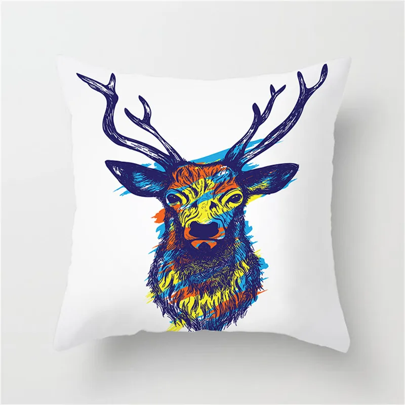 

Fuwatacchi Hot Cute Cartoon Wild Animal Cushion Cover Elephant Deer Lion Pillowcases Fashion Home Sofa Seat Pillow Covers