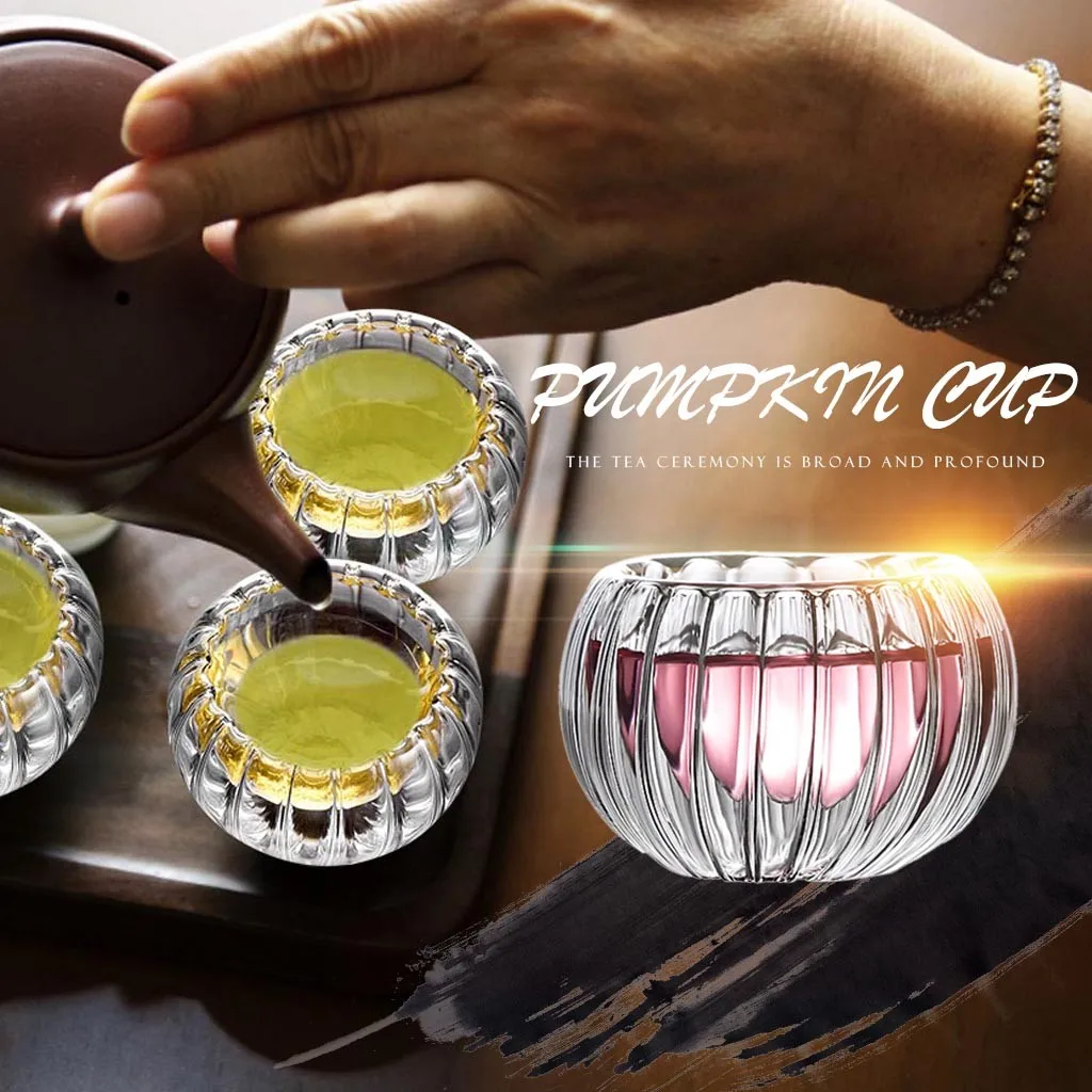 Прозрачная чашка с изображением тыквы для молока кофе двойной изоляцией чая