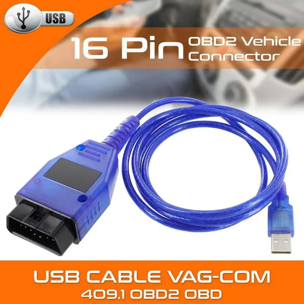 Автомобильный USB Vag Com интерфейсный кабель KKL VAG COM 409 1 OBD2 II OBD диагностический
