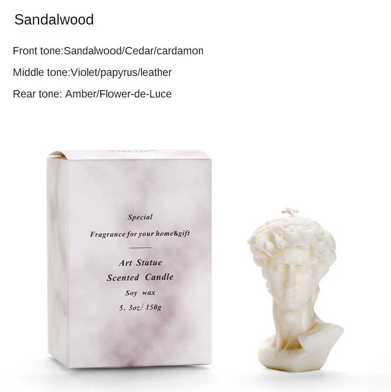 Современные ароматические свечи для украшения дома статуя Давида из греческого