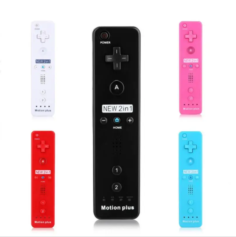 Remote Controller With Silicone Case for Wii Gamepad  Game Controller with Built-in Motion Plus for wii command