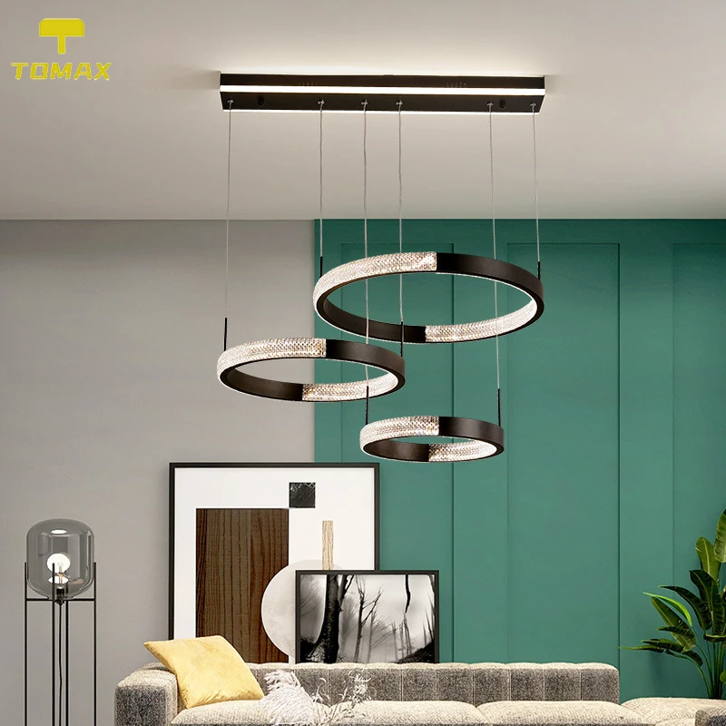 

【Remote Dimming】Modern Led Pendant Lights For Restaurant Living Room Hall Bedroom Ceiling Flush Mount Hanging Lamps Fixtures