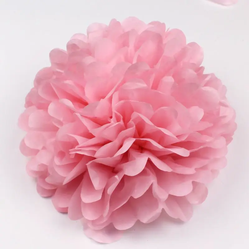 light pink 12 см/15 см/20 см/25 см/30 см/35 см(для детей в возрасте от 4 до 14 лет дюйма), свадебных платьев, декоративных изделий и Бумага помпонами шарики-Помпоны вечерние дома декоративная ткань/День Святого Валентина Декор - Цвет: light pink