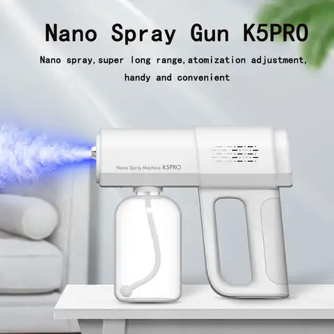 K5PRO нано-дезинфекционный распылитель, пистолет-распылитель на спиртовой основе с сисветильник кой, Аккумуляторный USB-распылитель, дезинфек...