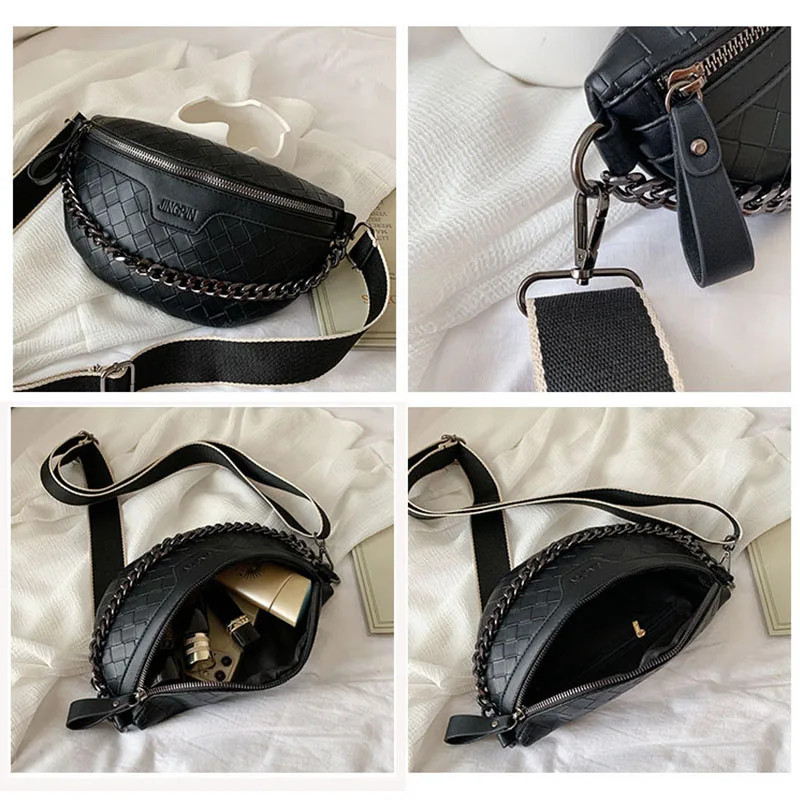 

New Casual Waist Bag For Women Chain Waist Belt Bags Fashion Leather Crossbody Chest Bag Female Phone Pack Fanny pack Handbag