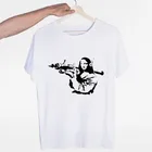 Футболка мужская с круглым вырезом, пикантная Модная Повседневная рубашка с короткими рукавами, в стиле унисекс, Мона Лиза, лето