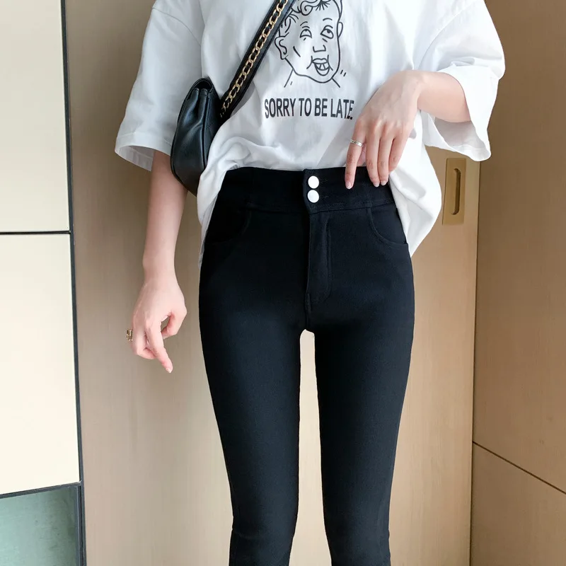 

2021 Leggings Women Wear Spring Thin New Style Small Feet All-match Small Black Pants High Waist Thin Black Pants