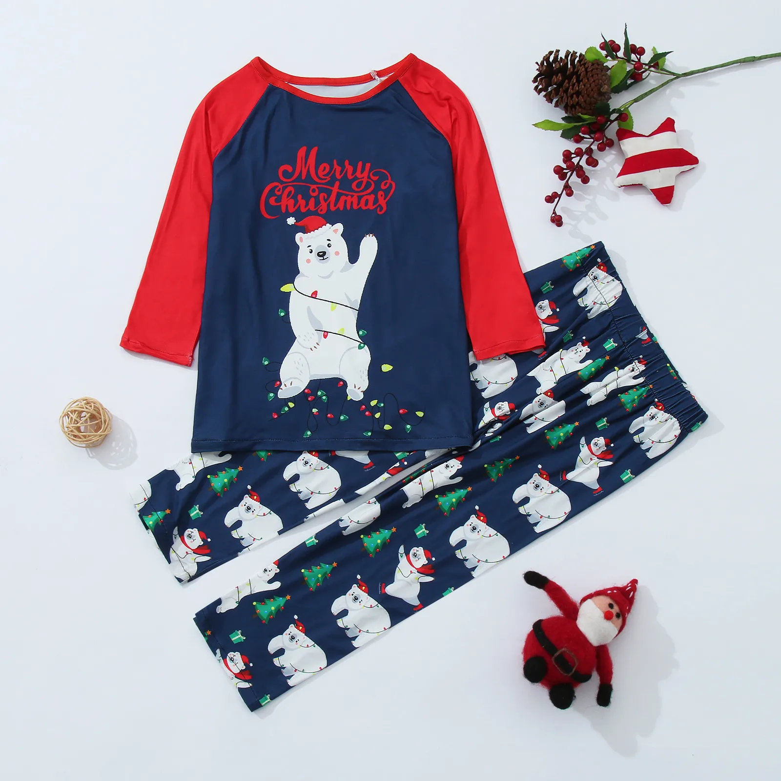 

Новинка 2022, новогодний костюм, домашняя одежда, блузка с рождественским принтом, топы и брюки, семейная одежда, пижамы, семейные одинаковые н...