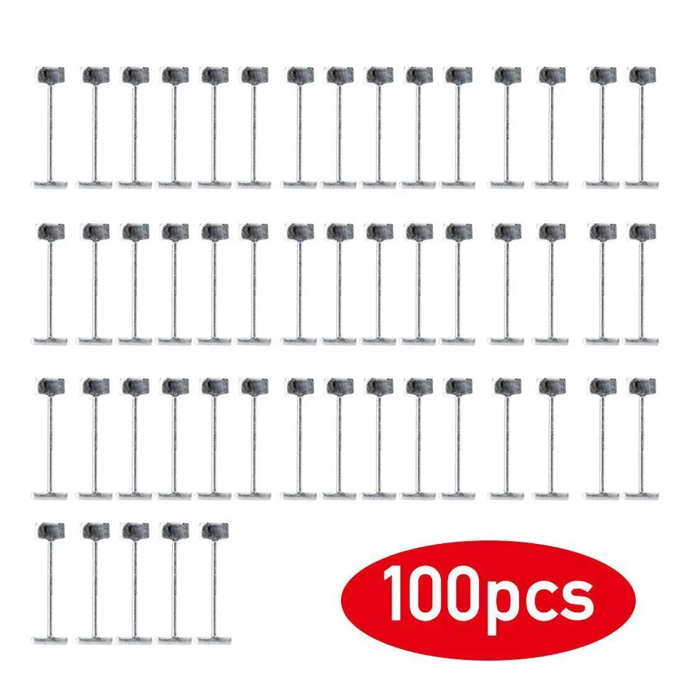 

100pcs Flat Ceramic Floor Wall Construction Tools Reusable T-shaped Positioning Tile Leveler Needle Replaceable Pin Tiling