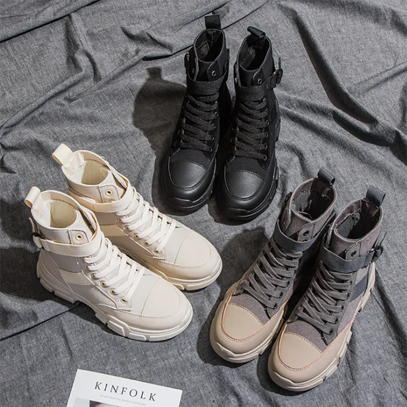 

2020 Autumn New Trend Fashion Ankle Boots High Quality Best Price Ankle Booties Breathable Female Flatform Casual Martin Botas