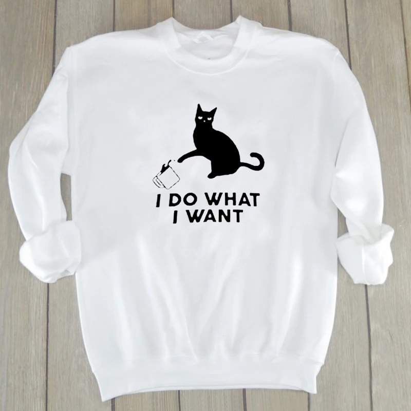 

ZBBRDD I Do What I Want CAT Fashion Mom Women Sweatshirt Coffee Cup Mama Pullover Cotton Full long sleeve Shirts Drop Shipping