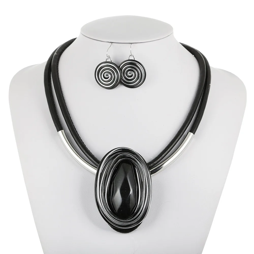 Преувеличенный кулон из смолы ожерелье серьги набор Свадебные Ювелирные наборы