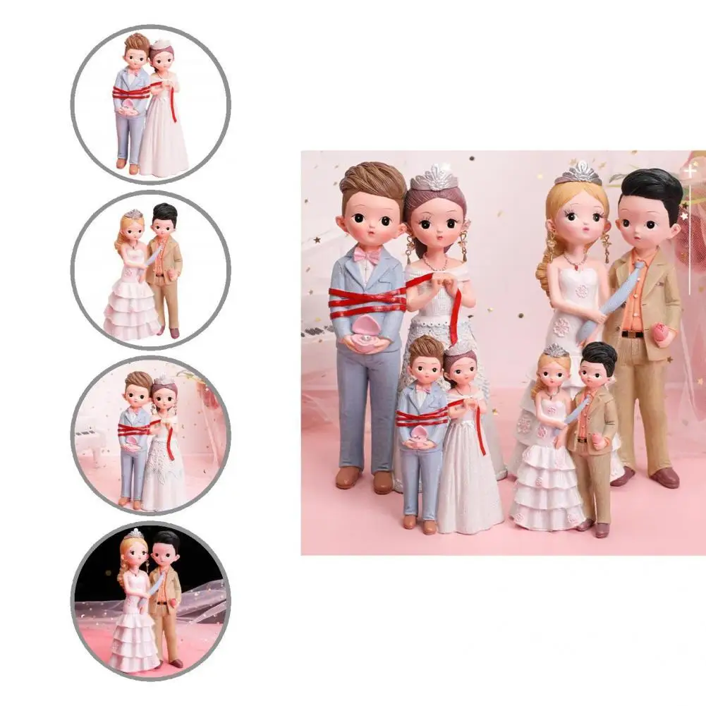 

Симпатичный жениха невесты миниатюрный Портативный Яркий выражение прозрачная текстура Патио газон стол скульптура