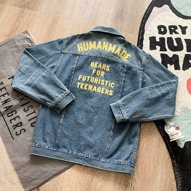 

Куртка Мужская/Женская/Мужская джинсовая с вышивкой и надписью